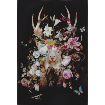 KARE Glass-Picture Deer Garden-80x120cm