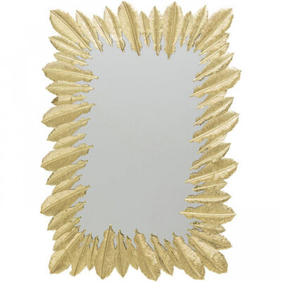 KARE-Wall Mirror Feather Gold-49x69cm