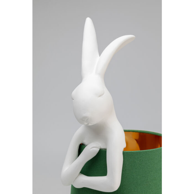 KARE Table-Lamp Animal-Rabbit in white and green color