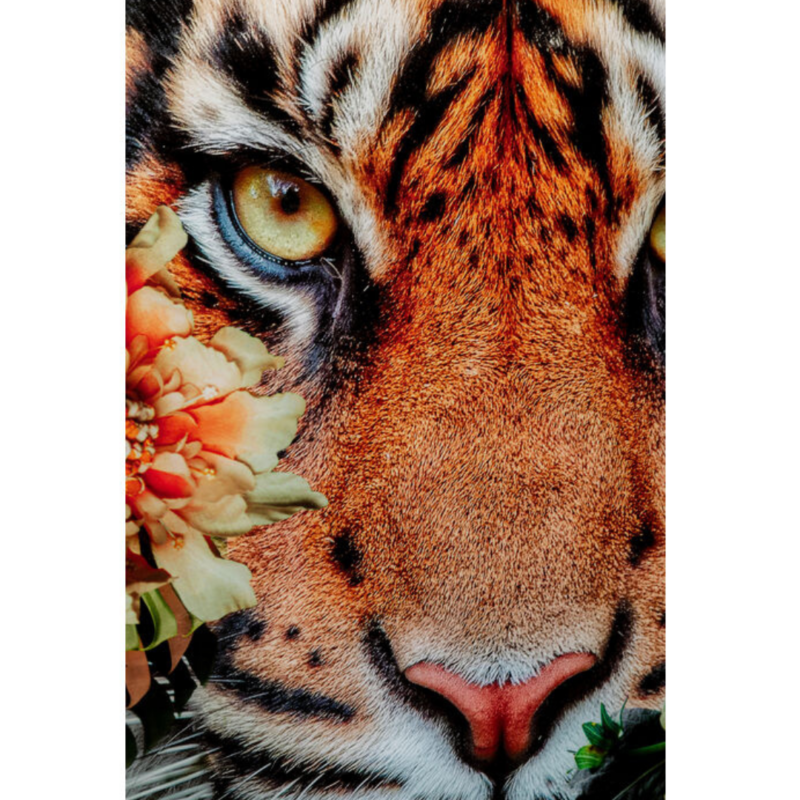 Glass-Picture Tiger on Hunt-150x100cm