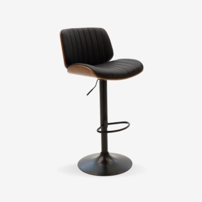 Bar Stool Mocca Black with wooden elements