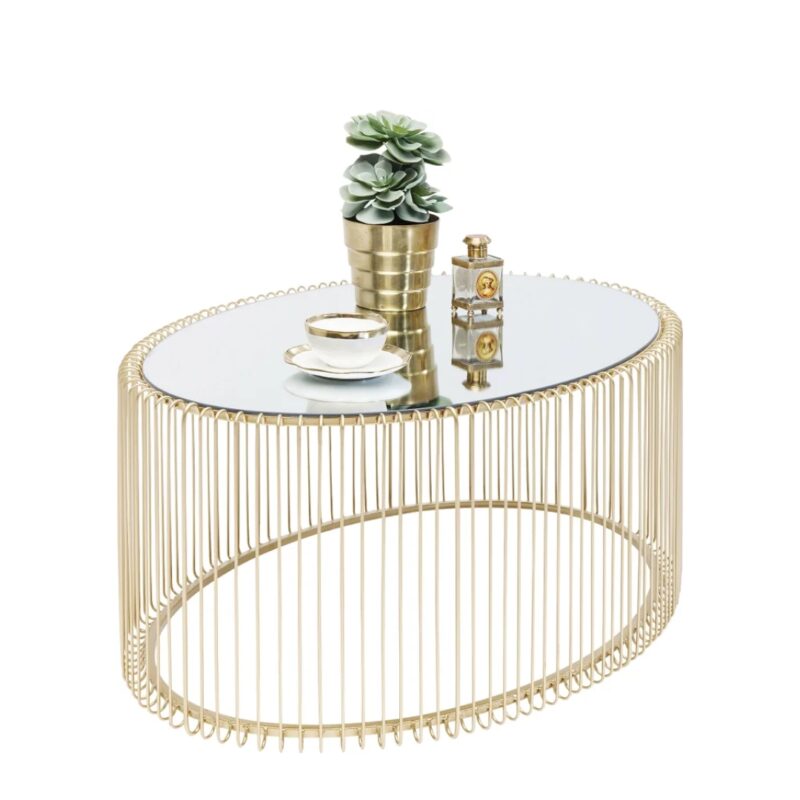 Coffee table wire uno brass 60x90cm