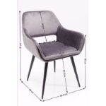 KARE Chair with Armrest San Francisco Grey - Image 3
