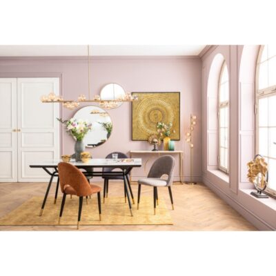 Mirror curve round brass Ø60cm