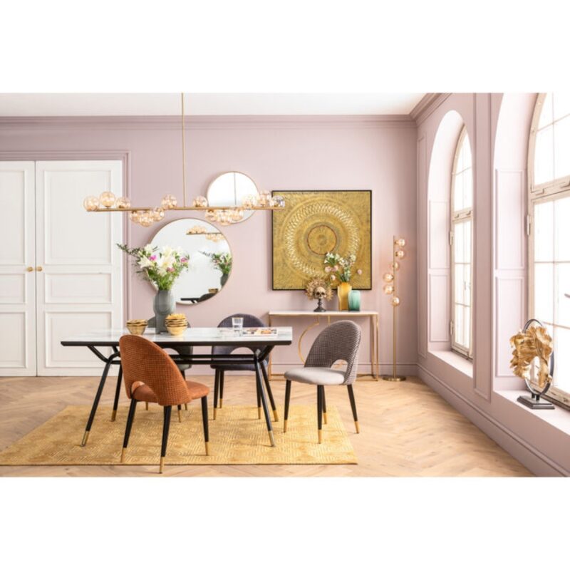 Mirror curve round brass Ø60cm