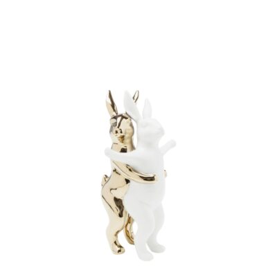 Deco Figurine Hugging Rabbits M