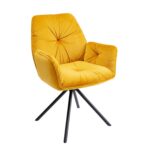Swivel Chair With Armrest Mila Yellow