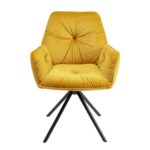 Swivel Chair With Armrest Mila Yellow (4)