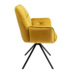 Swivel Chair With Armrest Mila Yellow (5)