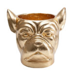 Deco planter bulldog gold