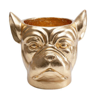 Deco planter bulldog gold