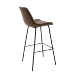 Faith Bar Stool Metallic Black Matt-Pu Brown Antique - Image 4