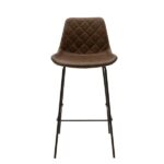 Faith Bar Stool Metallic Black Matt-Pu Brown Antique - Image 2