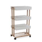 Floor shelf 4-storey Irene wooden color natural-white