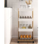 Floor shelf 4-storey Irene wooden color natural-white - Image 2