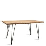 Table Rich Solid Wood Color Walnut-Foot Metal Black