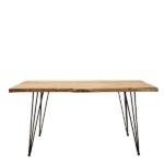 Table Rich Solid Wood Color Walnut-Foot Metal Black - Image 3