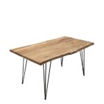 Table Rich Solid Wood Color Walnut-Foot Metal Black - Image 2
