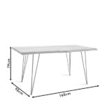 Table Rich Solid Wood Color Walnut-Foot Metal Black - Image 4