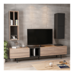 Tv Unit Diany in walnut-black - Image 2