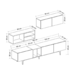 Tv Unit Diany in walnut-black - Image 5