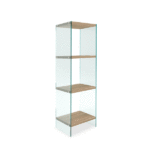 Bookcase Compton - glass in sonoma color