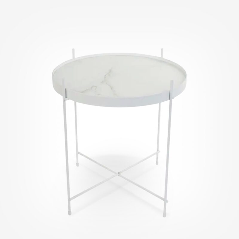 Side table cupid marble white Ø43cm
