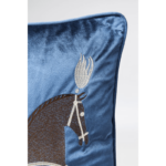 KARE Cushion Classy Horse Blue 45x45cm - Image 4