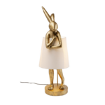 Kare Table Lamp Animal Rabbit Gold/White 88cm