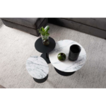 Side Table Snow Marble Oval - Image 4