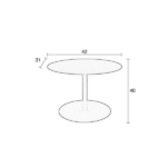 Side Table Snow Marble Oval - Image 5