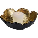 KARE Deco Bowl Flower Bloom Black Gold Ø25cm - Image 4