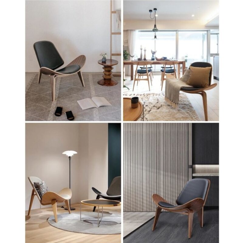 Armchair shell black walnut (10)