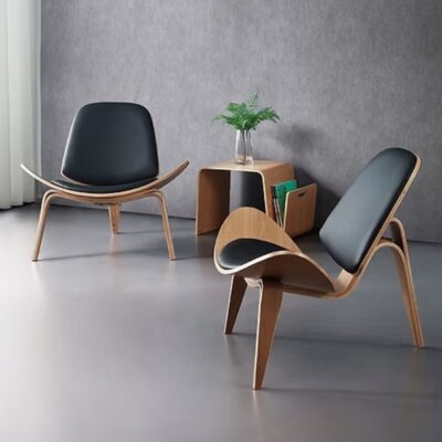 Armchair shell black walnut (2)