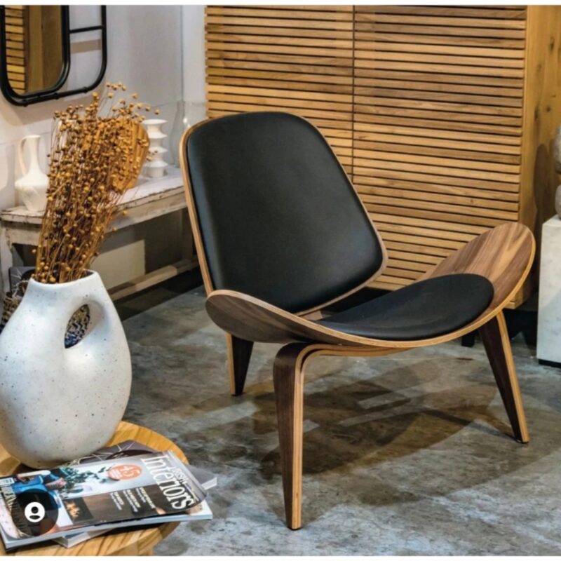 Armchair shell black walnut (4)