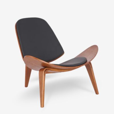 Armchair shell black walnut