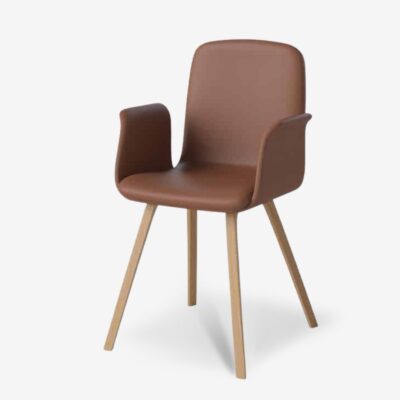 Chair bolia palm upholstered cognac