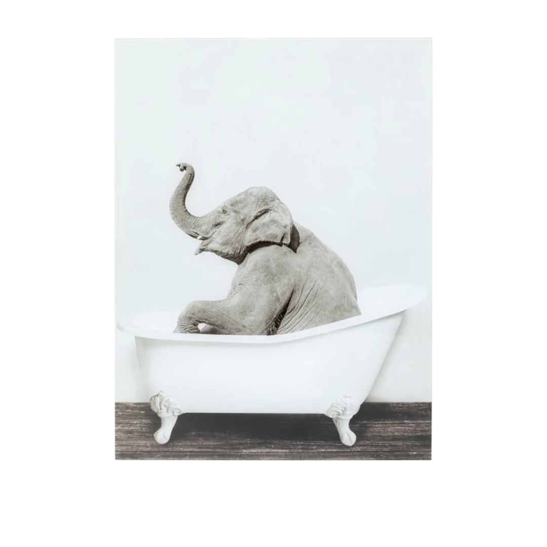 Слика во стакло Elephant Shower 60x80см