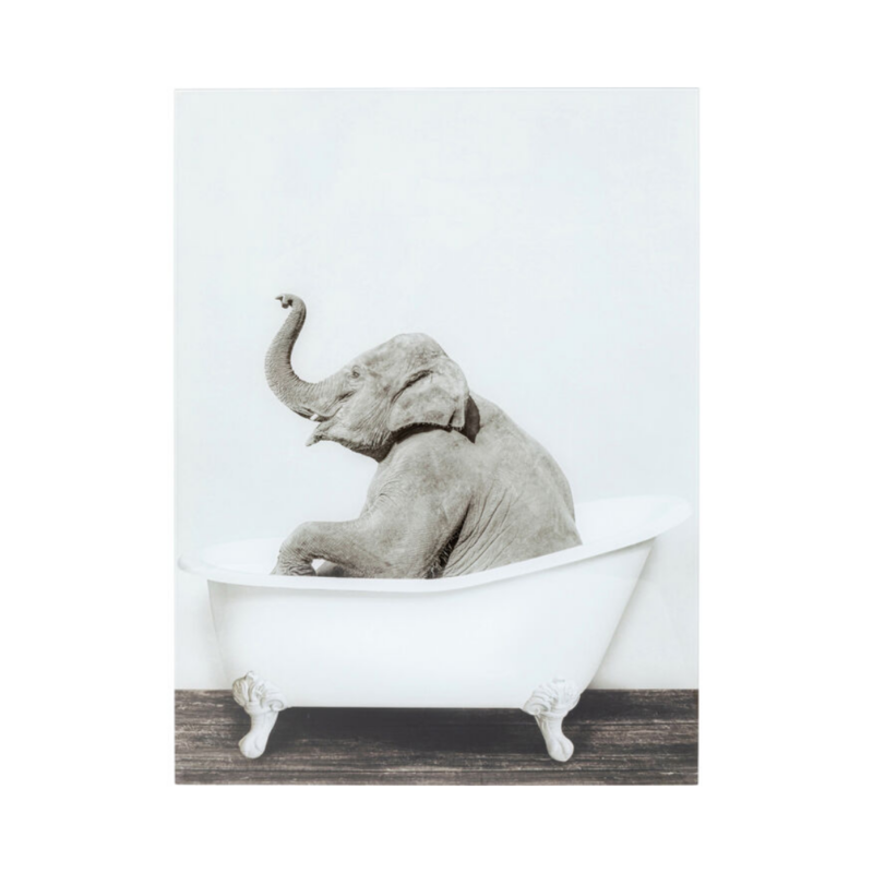 KARE Glass Picture Elephant Shower 60x80cm
