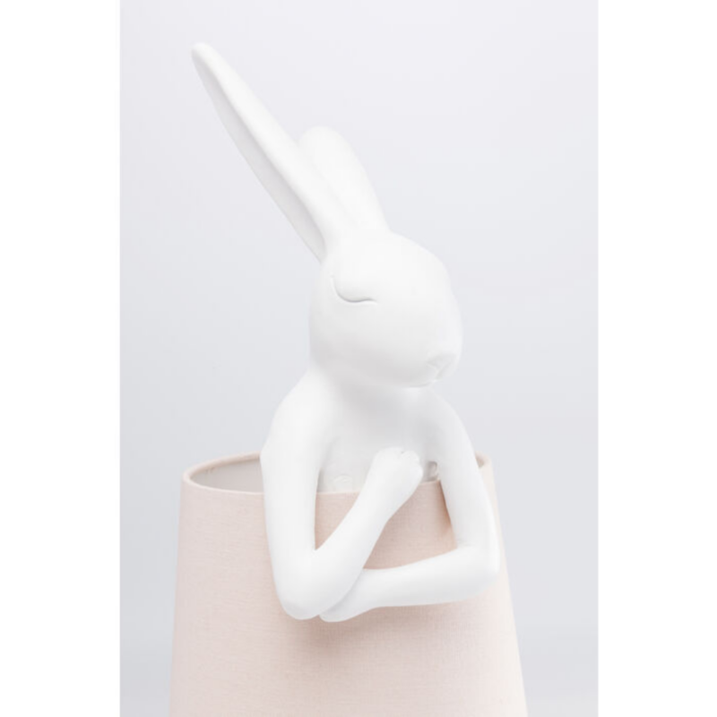 KARE Table-Lamp Animal-Rabbit in white and rose tones, 50cm.