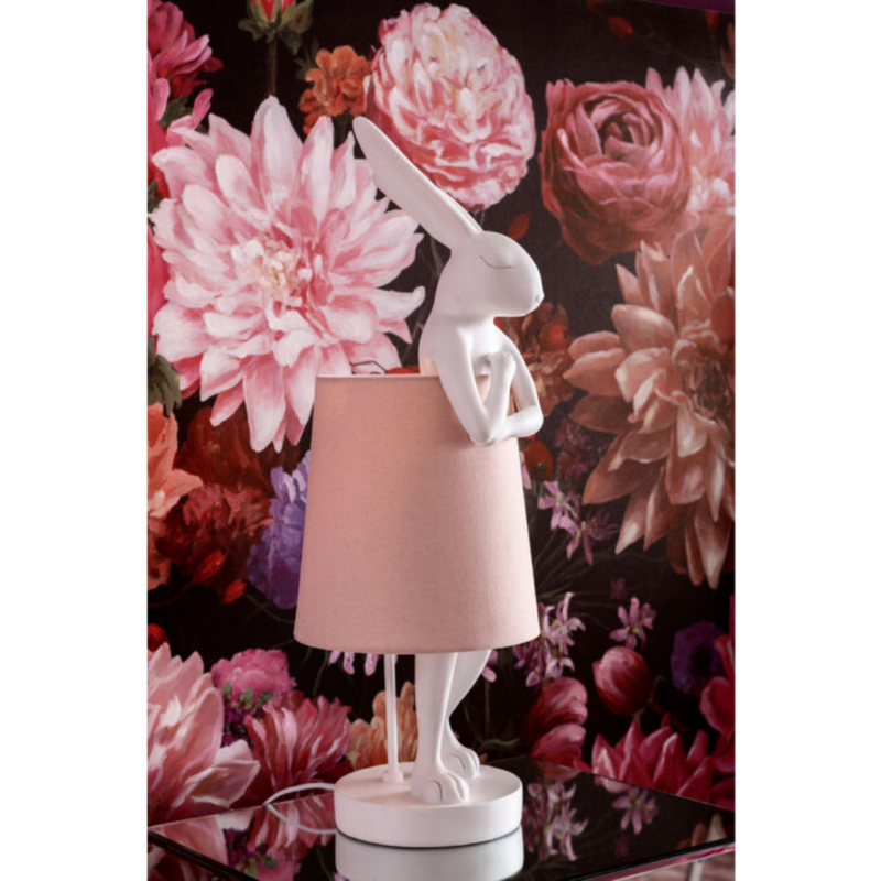 KARE Table-Lamp Animal-Rabbit in white and rose tones, 50cm.