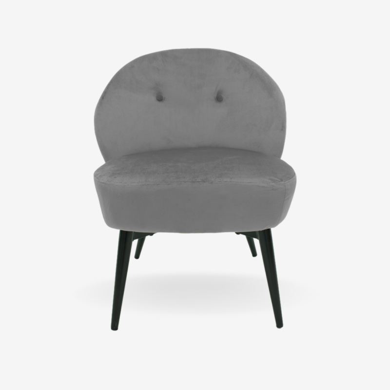 Armchair Pares Grey Velvet - Image 3