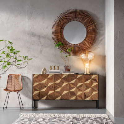 KARE Round Mirror Sunlight with D-120cm