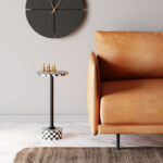 Side Table Domero Chess Black White Ø25cm - Image 2