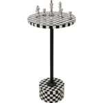 Side Table Domero Chess Black White Ø25cm - Image 3