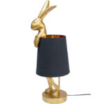 Kare Table Lamp Animal Rabbit Gold Black 68cm 3