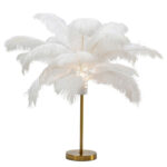 KARE Table-Lamp Feather-Palm/White 60cm