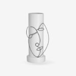 Ceramic Vase Face White/Black M
