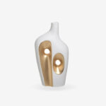 Ceramic Vase White/Gold