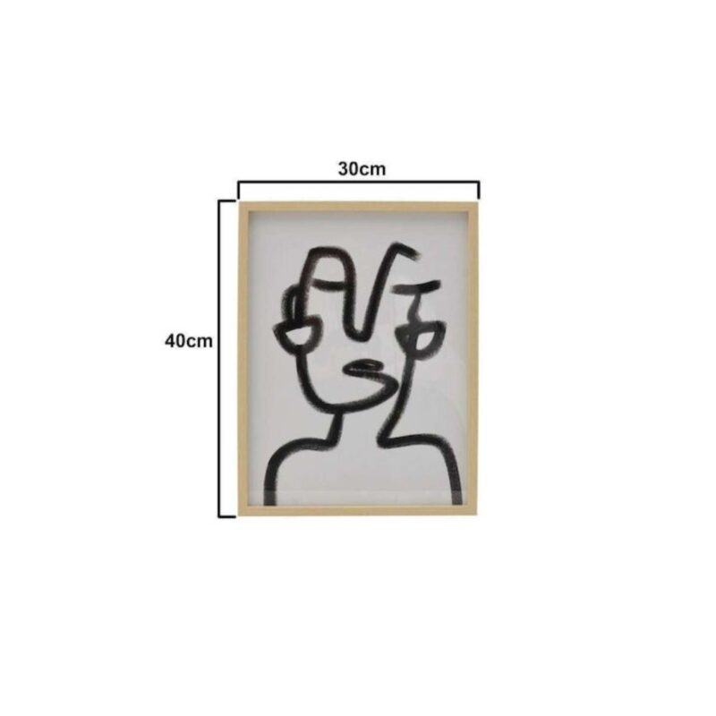 Framed Drawing Face Line